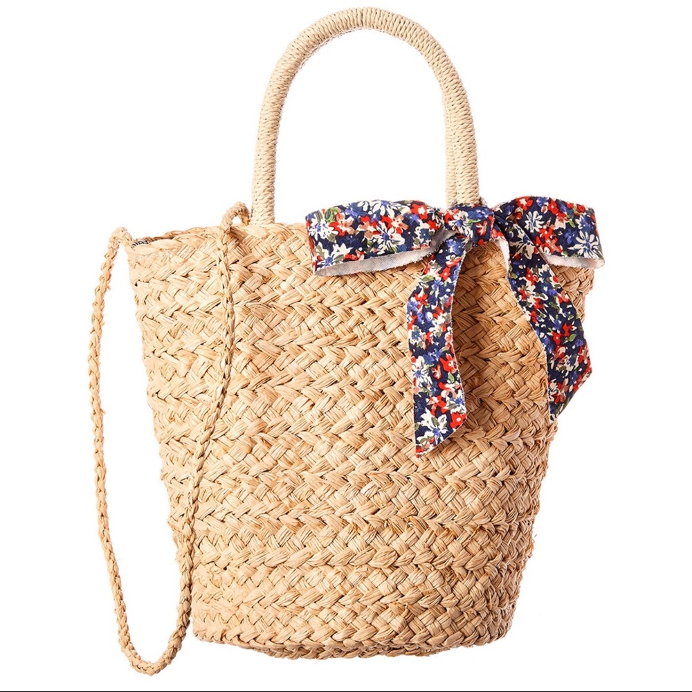 NEW in pkg, Hat Attack Natural Handheld Basket Weave Bag